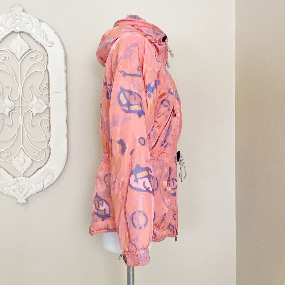 Spyder | Womens Pink and Blue Vintage Print Ski Jacket | Size: 8 - Picture 5 of 13